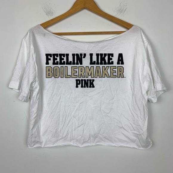 PINK Victoria's Secret Crop Top Large Purdue Z11 - Picture 3 of 8